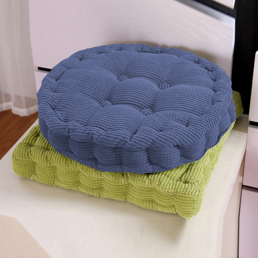 SOGA 2X Blue Round Cushion Soft Leaning Plush Backrest Throw Seat Pillow Home Office Decor - Cafe Supply