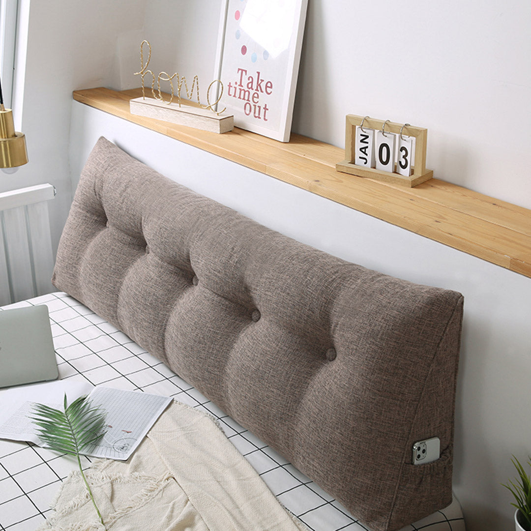 SOGA 2X 180cm Coffee Triangular Wedge Bed Pillow Headboard Backrest Bedside Tatami Cushion Home Decor - Cafe Supply