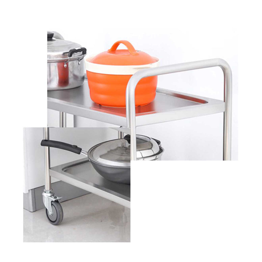 SOGA 2X 4 Tier 860x540x1170 Stainless Steel Kitchen Dining Food Cart Trolley Utility - Cafe Supply