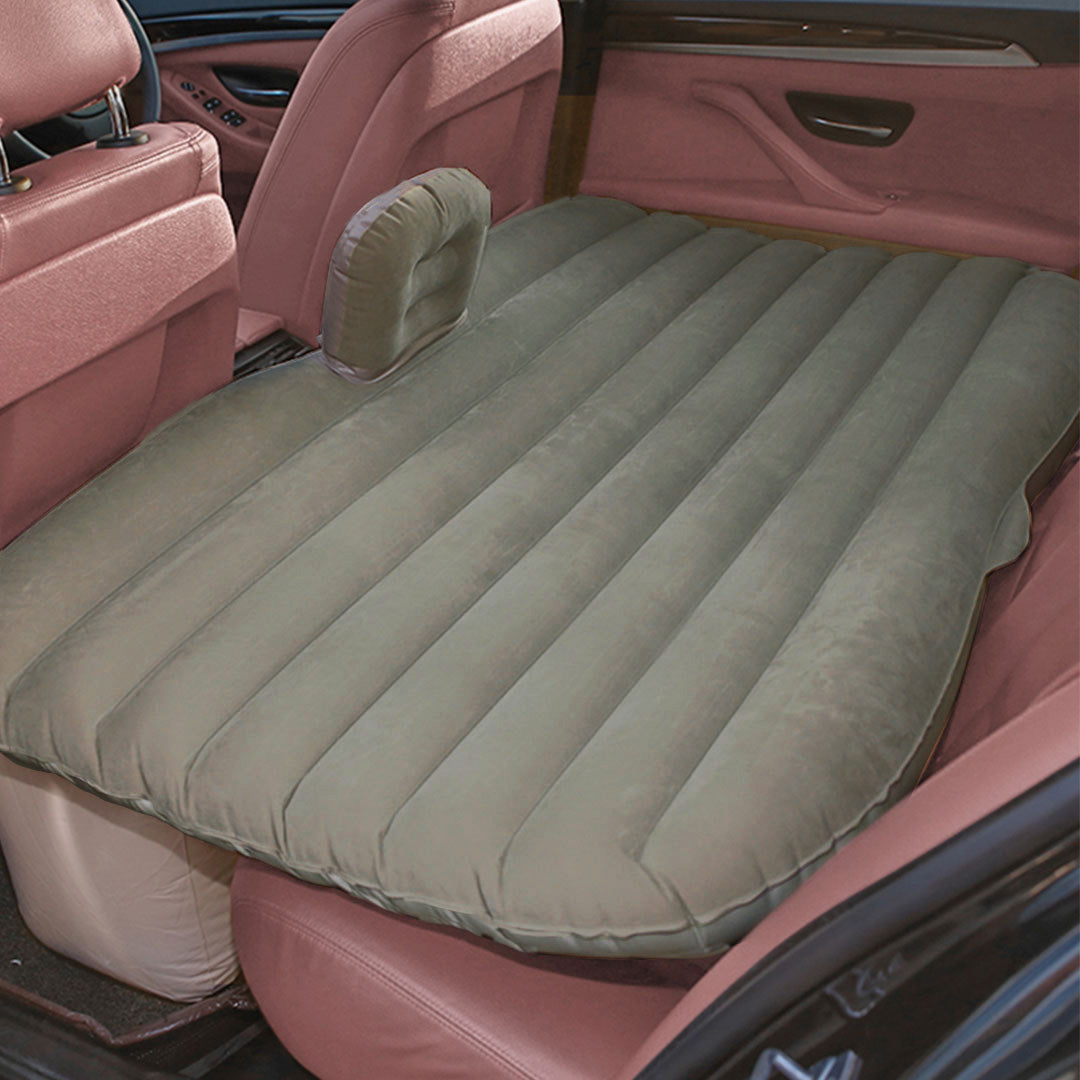 SOGA 2X Grey Stripe Inflatable Car Mattress Portable Camping Rest Air Bed Travel Compact Sleeping Kit Essentials - Cafe Supply