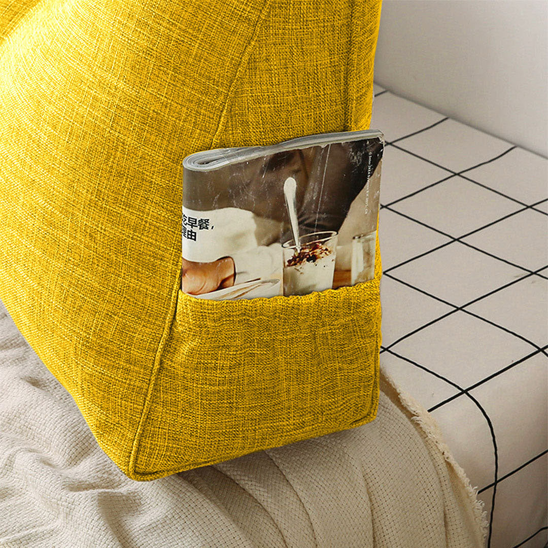 SOGA 2X 180cm Yellow Triangular Wedge Bed Pillow Headboard Backrest Bedside Tatami Cushion Home Decor - Cafe Supply