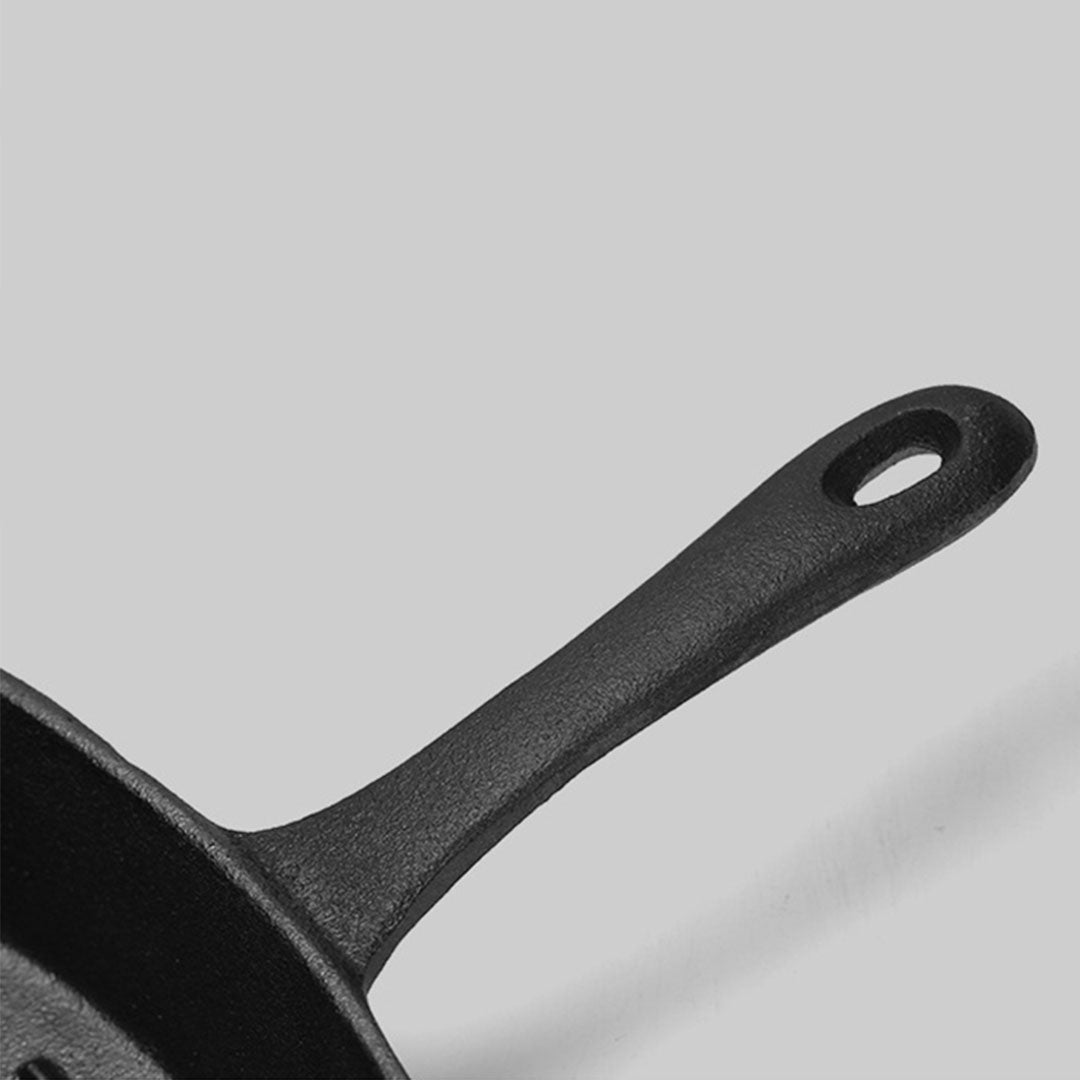 SOGA 26cm Square Ribbed Cast Iron Frying Pan Skillet Steak Sizzle Platter with Handle - Cafe Supply