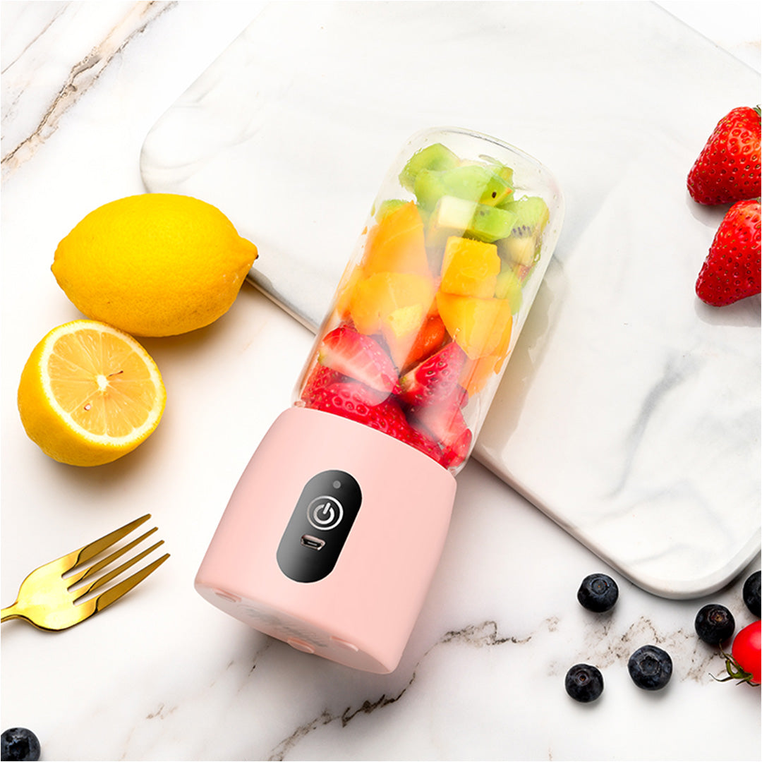 SOGA 2X Portable Mini USB Rechargeable Handheld Juice Extractor Fruit Mixer Juicer Pink - Cafe Supply