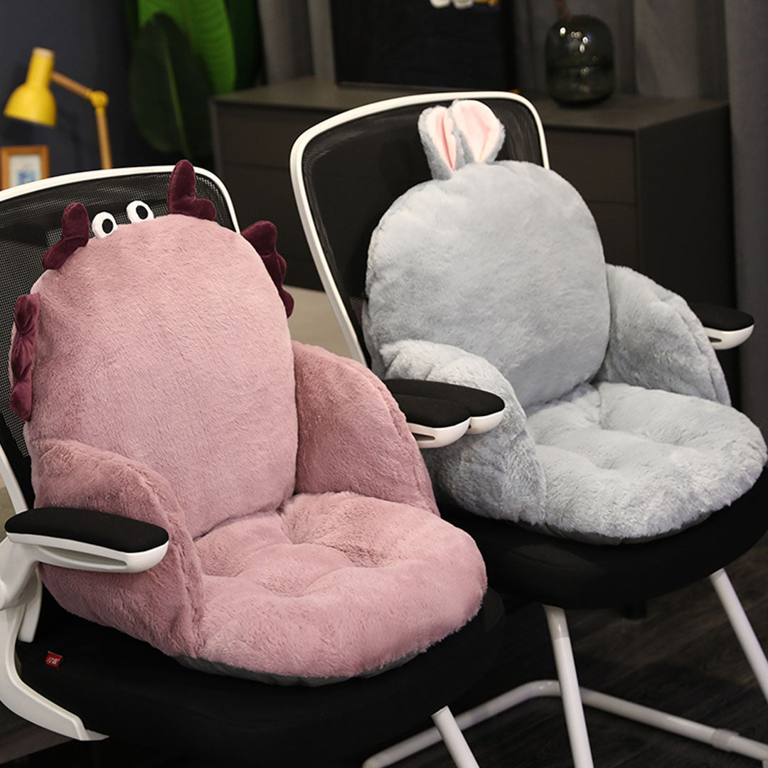 SOGA 2X Gray Bunny Shape Cushion Soft Leaning Bedside Pad Sedentary Plushie Pillow Home Decor - Cafe Supply