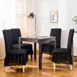 SOGA Black Chair Cover Seat Protector with Ruffle Skirt Stretch Slipcover Wedding Party Home Decor - Cafe Supply