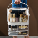 SOGA 2X 3 Tier White Countertop Makeup Cosmetic Storage Organiser Skincare Holder Jewelry Storage Box with Handle - Cafe Supply