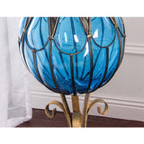 SOGA 85cm Green Glass Floor Vase with Tall Metal Flower Stand - Cafe Supply