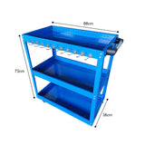 SOGA 2X 3 Tier Tool Storage Cart Portable Service Utility Heavy Duty Mobile Trolley with Hooks Blue - Cafe Supply