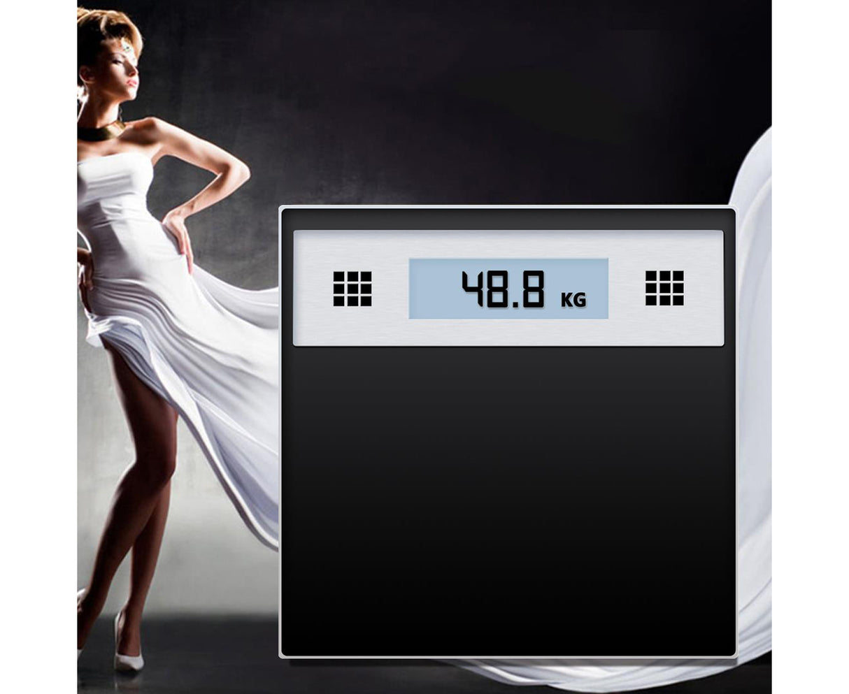 SOGA 2X 180kg Electronic Talking Scale Weight Fitness Glass Bathroom Scale LCD Display Stainless - Cafe Supply