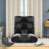 SOGA 2X Floor Recliner Folding Lounge Sofa Futon Couch Folding Chair Cushion Black - Cafe Supply