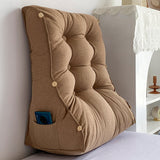 SOGA 2X 60cm Khaki Triangular Wedge Lumbar Pillow Headboard Backrest Sofa Bed Cushion Home Decor - Cafe Supply