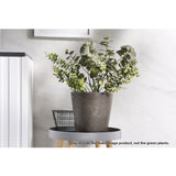 SOGA 2X 37cm Rock Grey Round Resin Tapered Plant Flower Pot in Cement Pattern Planter Cachepot for Indoor Home Office - Cafe Supply