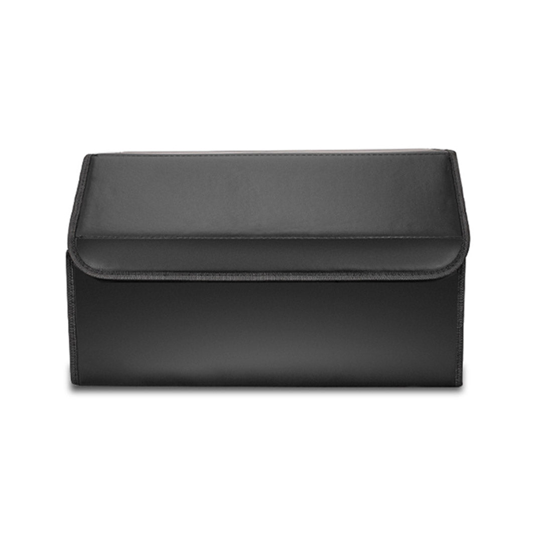 SOGA 2X Leather Car Boot Collapsible Foldable Trunk Cargo Organizer Portable Storage Box Black Large - Cafe Supply