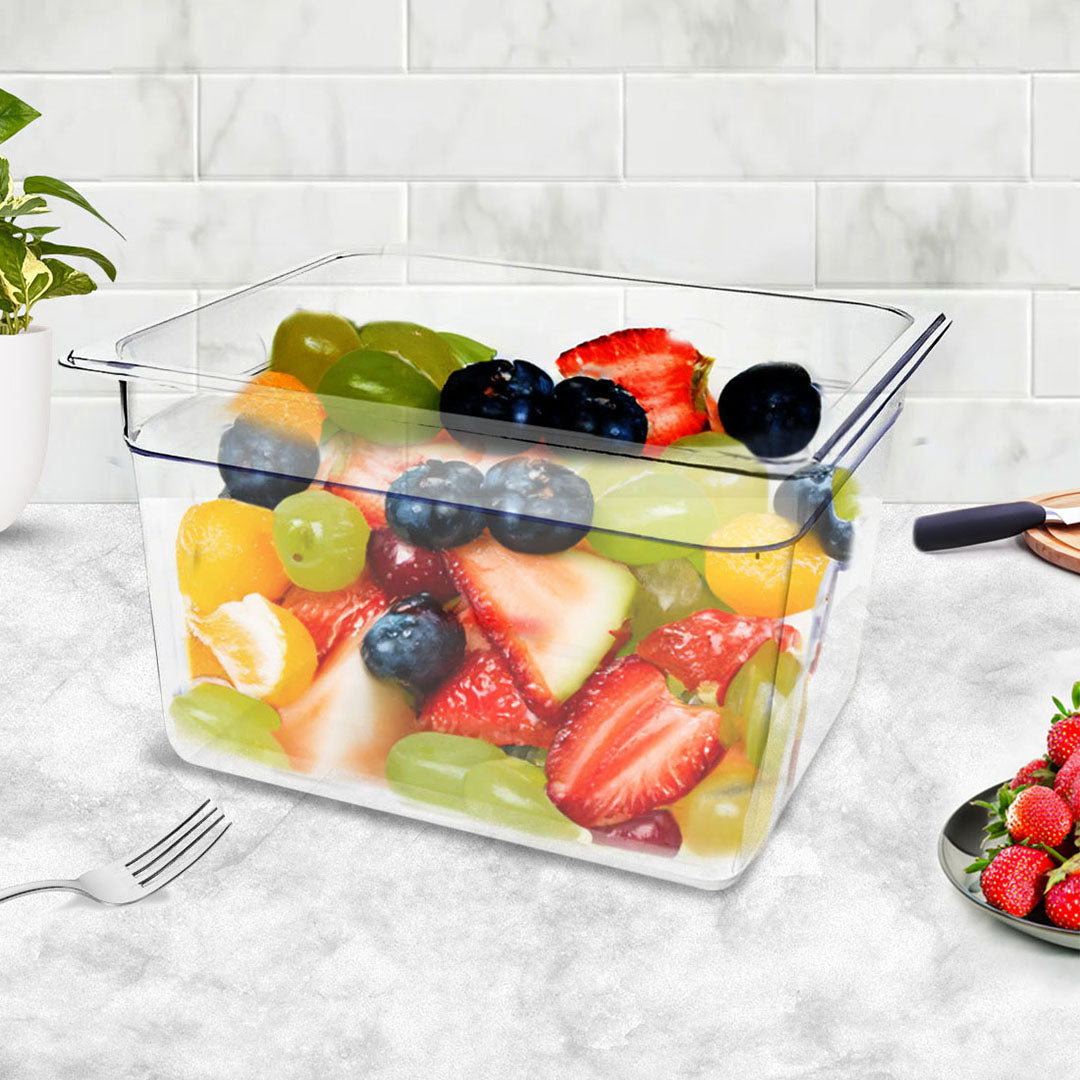 SOGA 200mm Clear Gastronorm GN Pan 1/2 Food Tray Storage Bundle of 6 - Cafe Supply