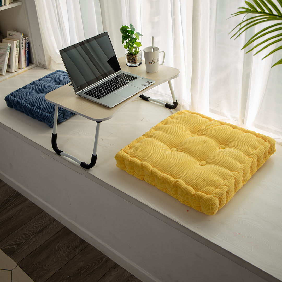 SOGA 2X Yellow Square Cushion Soft Leaning Plush Backrest Throw Seat Pillow Home Office Decor - Cafe Supply