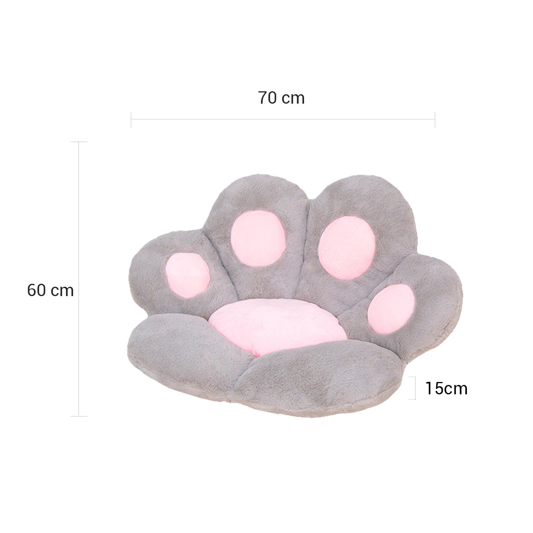 SOGA 2X 70cm Grey Paw Shape Cushion Warm Lazy Sofa Decorative Pillow Backseat Plush Mat Home Decor - Cafe Supply