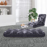 SOGA 2X Floor Recliner Folding Lounge Sofa Futon Couch Folding Chair Cushion Grey - Cafe Supply