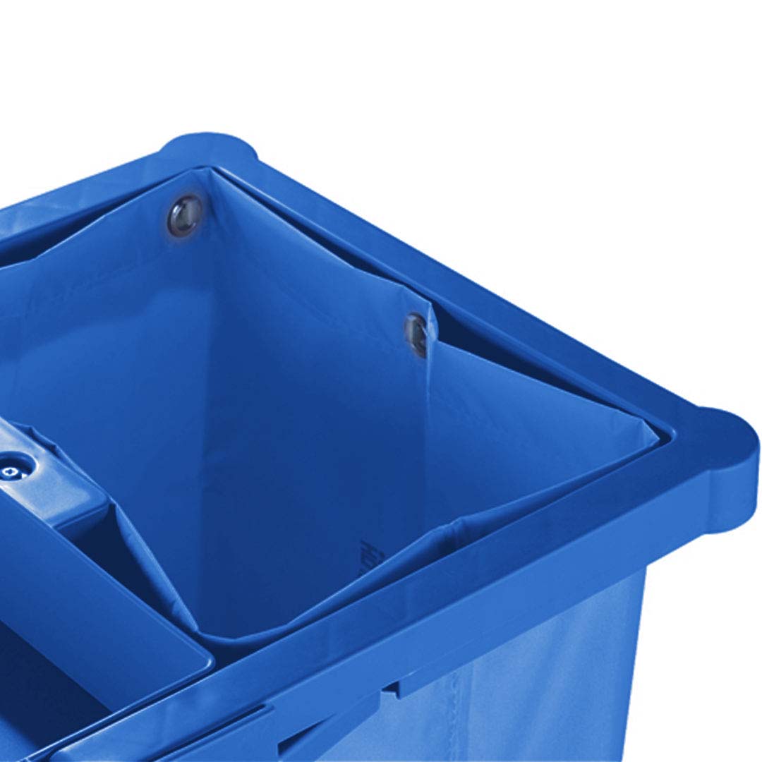 SOGA 3 Tier Multifunction Janitor Cleaning Waste Cart Trolley and Waterproof Bag Blue - Cafe Supply