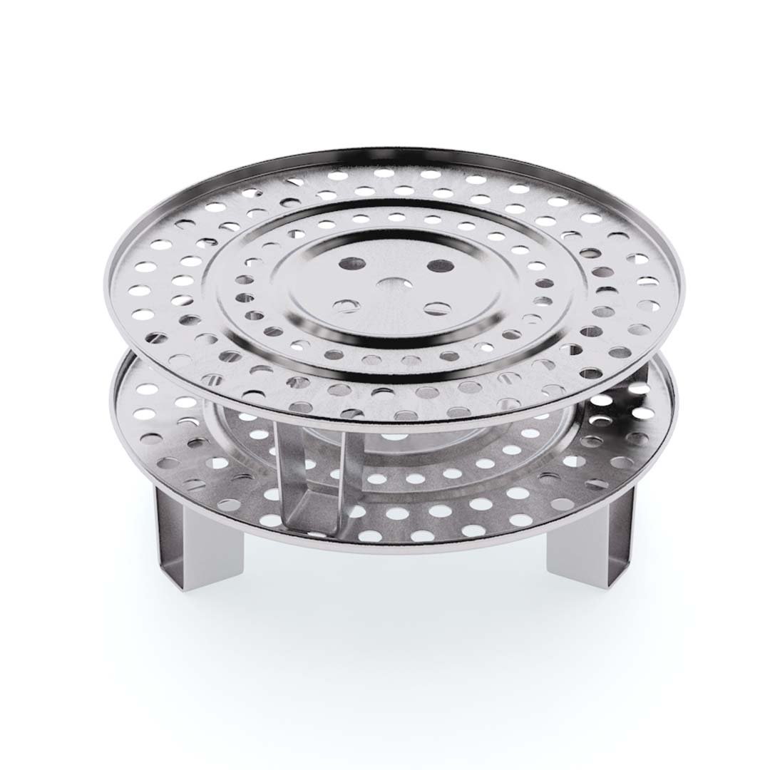 SOGA 2X 39cm Stainless Steel Steamer Insert Stock Pot Steaming Rack Stockpot Tray - Cafe Supply