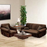 SOGA 1-Seater Coffee Sofa Cover with Ruffled Skirt Couch Protector High Stretch Lounge Slipcover Home Decor - Cafe Supply