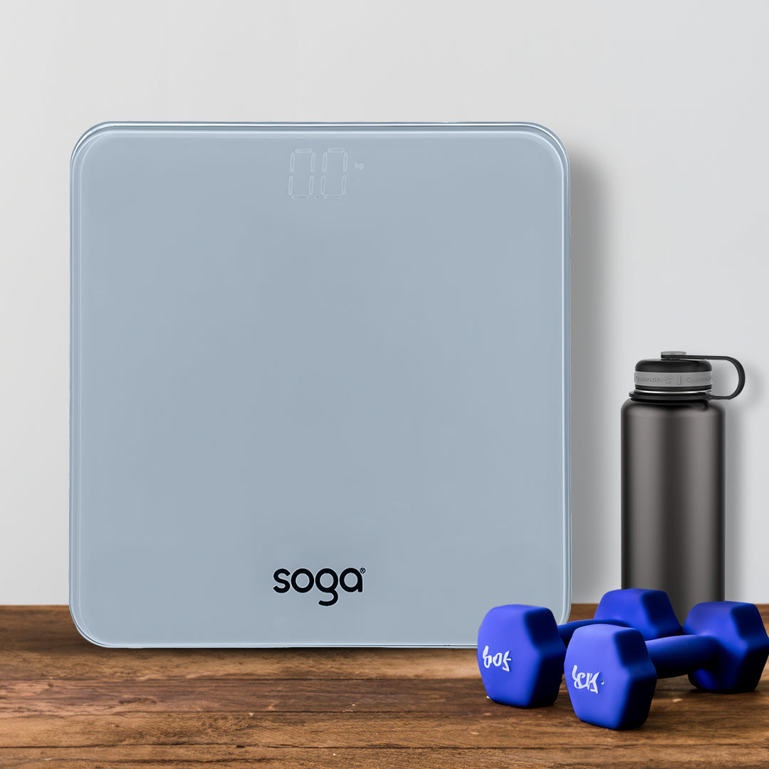 SOGA 180kg Digital Fitness Weight Bathroom Gym Body Glass LCD Electronic Scales White - Cafe Supply