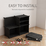 SOGA 4 Tier 2 Column Shoe Rack Organizer Sneaker Footwear Storage Stackable Stand Cabinet Portable Wardrobe with Cover - Cafe Supply