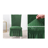 SOGA 2X Dark Green Chair Cover Seat Protector with Ruffle Skirt Stretch Slipcover Wedding Party Home Decor - Cafe Supply