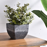 SOGA 27cm Weathered Grey Square Resin Plant Flower Pot in Cement Pattern Planter Cachepot for Indoor Home Office - Cafe Supply