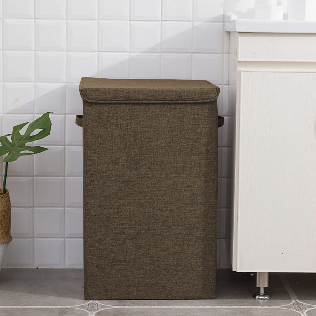 SOGA Coffee Large Collapsible Laundry Hamper Storage Box Foldable Canvas Basket Home Organiser Decor - Cafe Supply