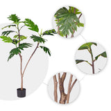 SOGA 120cm Artificial Natural Green Split-Leaf Philodendron Tree Fake Tropical Indoor Plant Home Office Decor - Cafe Supply