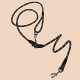SOGA 2X 220cm Multifunction Hands-Free Rope Pet Cat Dog Puppy Double Ended Leash for Walking Training Tracking Obedience Black - Cafe Supply