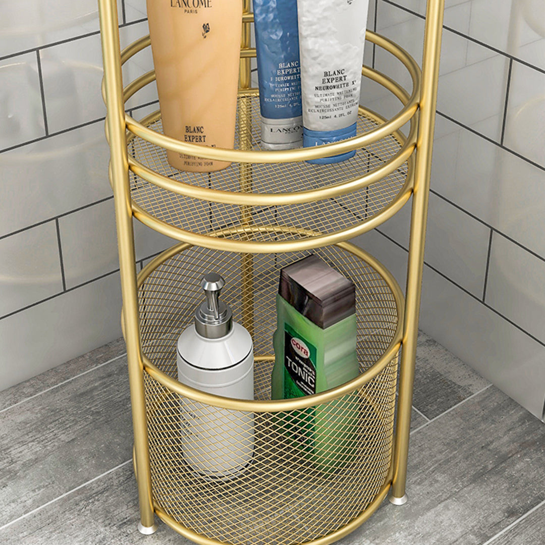 SOGA 3 Tier Bathroom Freestanding Storage Shelf Multifunctional Display Rack Organiser with Basket - Cafe Supply