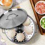 SOGA 33L Stainless Steel Stock Pot with One Steamer Rack Insert Stockpot Tray - Cafe Supply