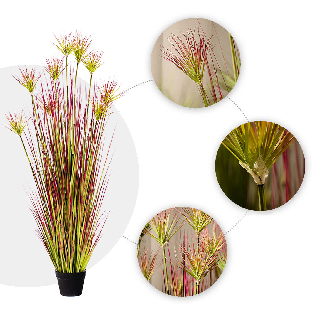 SOGA 2X 150cm Purple-Red Artificial Indoor Potted Papyrus Plant Tree Fake Simulation Decorative - Cafe Supply