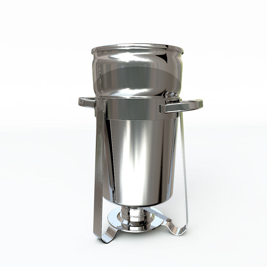 SOGA 2X 7L Round Stainless Steel Soup Warmer Marmite Chafer Full Size Catering Chafing Dish - Cafe Supply
