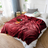 SOGA 2X Burgundy Throw Blanket Warm Cozy Striped Pattern Thin Flannel Coverlet Fleece Bed Sofa Comforter - Cafe Supply