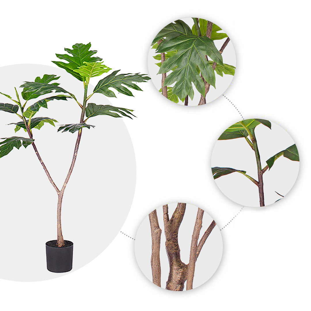 SOGA 4X 90cm Artificial Natural Green Split-Leaf Philodendron Tree Fake Tropical Indoor Plant Home Office Decor - Cafe Supply