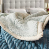 SOGA Blue Throw Blanket Warm Cozy Double Sided Thick Flannel Coverlet Fleece Bed Sofa Comforter - Cafe Supply