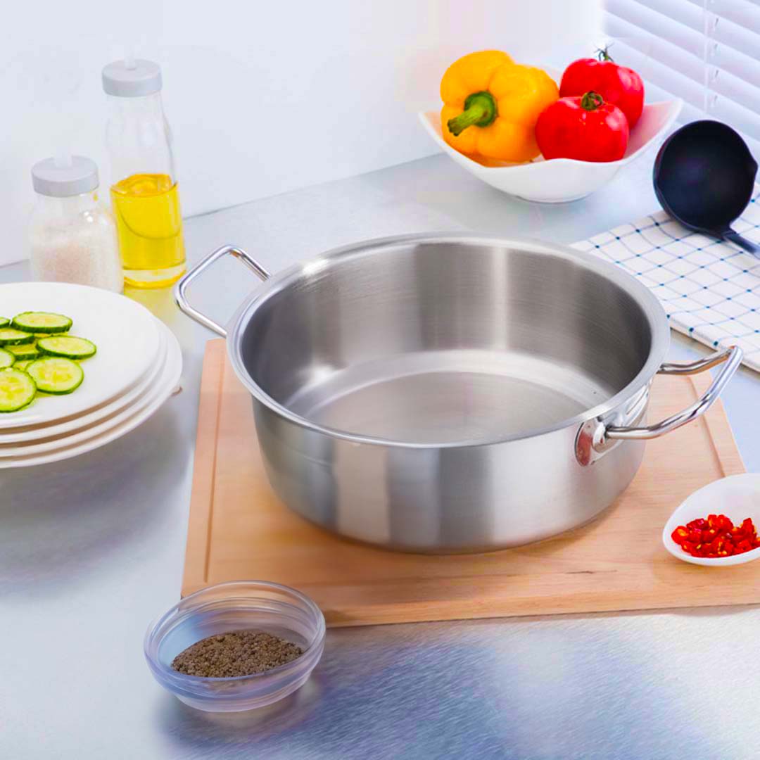 SOGA Stock Pot 44L Top Grade Thick Stainless Steel Stockpot 18/10 Without Lid - Cafe Supply