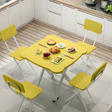 SOGA Yellow Minimalist Cat Ear Folding Table Indoor Outdoor Portable Stall Desk Home Decor - Cafe Supply