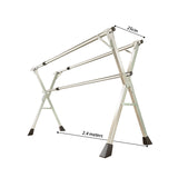 SOGA 2X 2.4m Portable Standing Clothes Drying Rack Foldable Space-Saving Laundry Holder 3 Poles - Cafe Supply