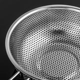SOGA Stainless Steel Perforated Colander Fine Mesh Net Food Strainer Basket with Handle Skimmer Sieve Set - Cafe Supply