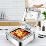 SOGA Stainless Steel Square Chafing Dish Tray Buffet Cater Food Warmer Chafer with Top Lid - Cafe Supply
