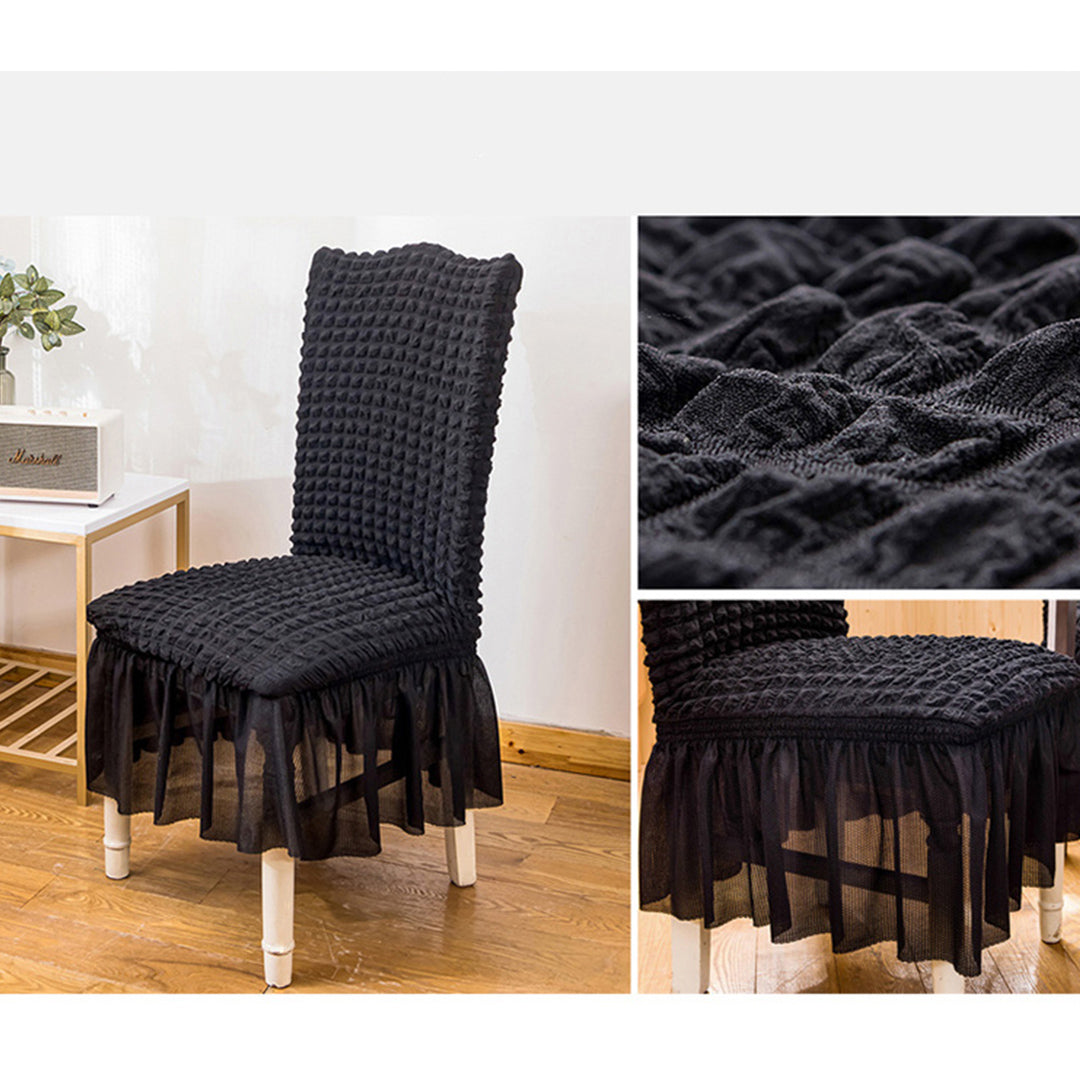 SOGA Black Chair Cover Seat Protector with Ruffle Skirt Stretch Slipcover Wedding Party Home Decor - Cafe Supply