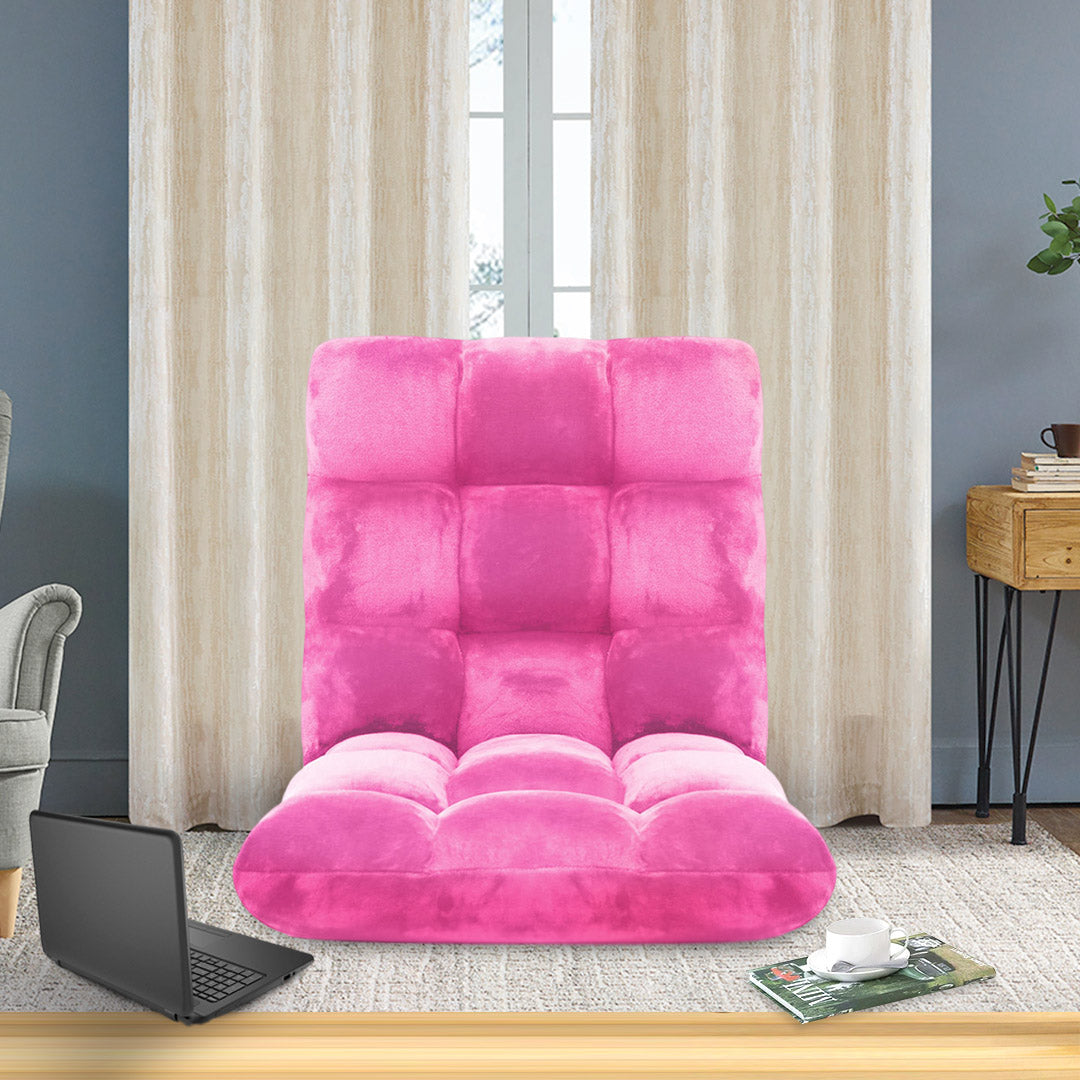 SOGA 4X Floor Recliner Folding Lounge Sofa Futon Couch Folding Chair Cushion Light Pink - Cafe Supply