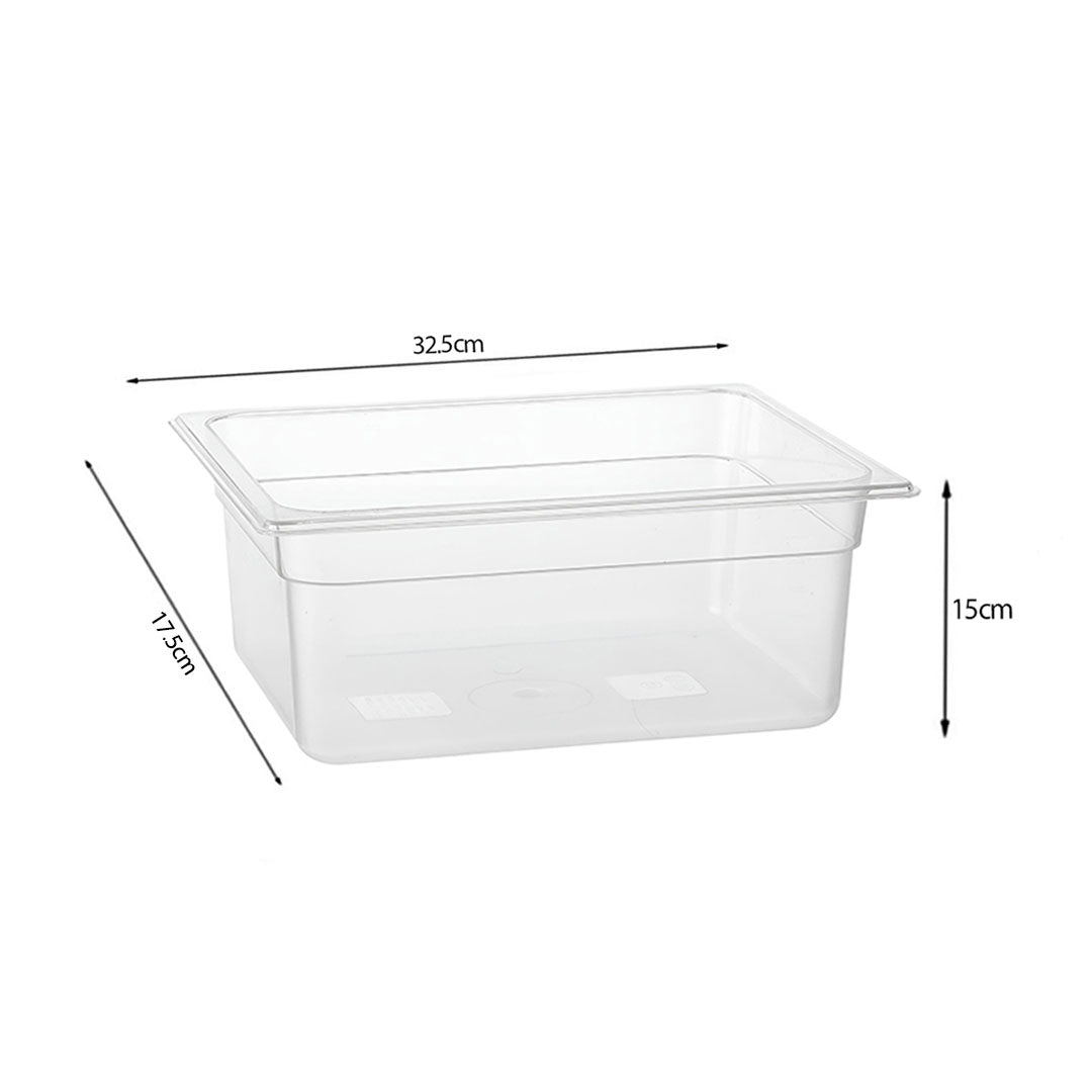 SOGA 150mm Clear Gastronorm GN Pan 1/3 Food Tray Storage Bundle of 4 with Lid - Cafe Supply