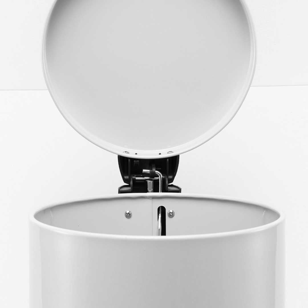 SOGA 2X 12L Foot Pedal Stainless Steel Rubbish Recycling Garbage Waste Trash Bin Round White - Cafe Supply