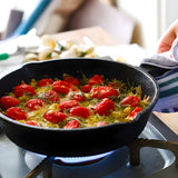 SOGA 2X 26cm Round Cast Iron Frying Pan Skillet Steak Sizzle Platter with Handle - Cafe Supply