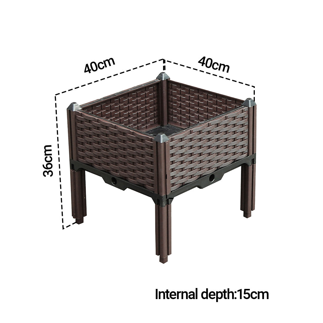 SOGA 2X 40cm Raised Planter Box Vegetable Herb Flower Outdoor Plastic Plants Garden Bed with Legs - Cafe Supply