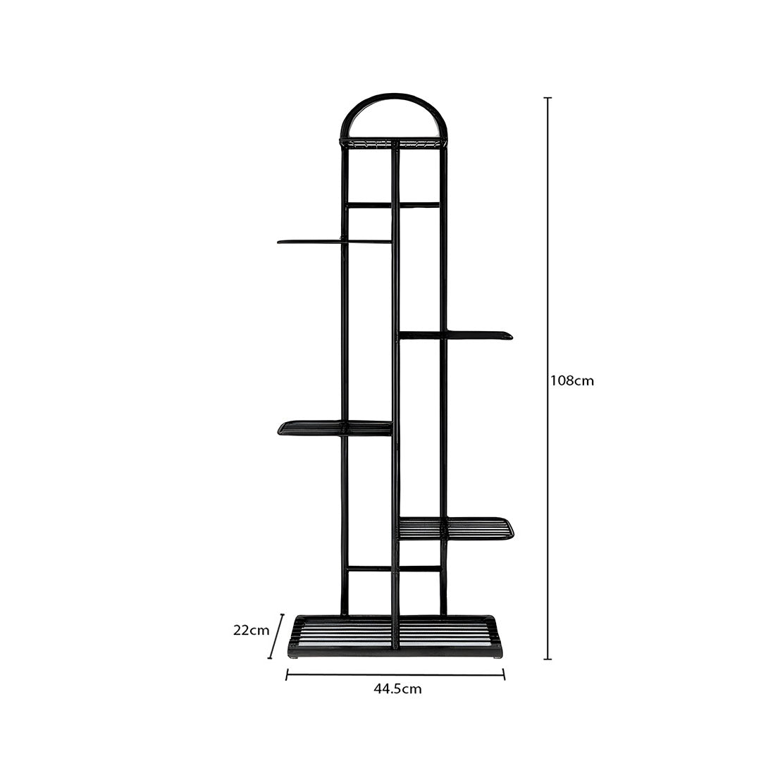 SOGA 2X 6 Tier 7 Pots Black Metal Plant Stand Flowerpot Display Shelf Rack Indoor Home Office Decor - Cafe Supply